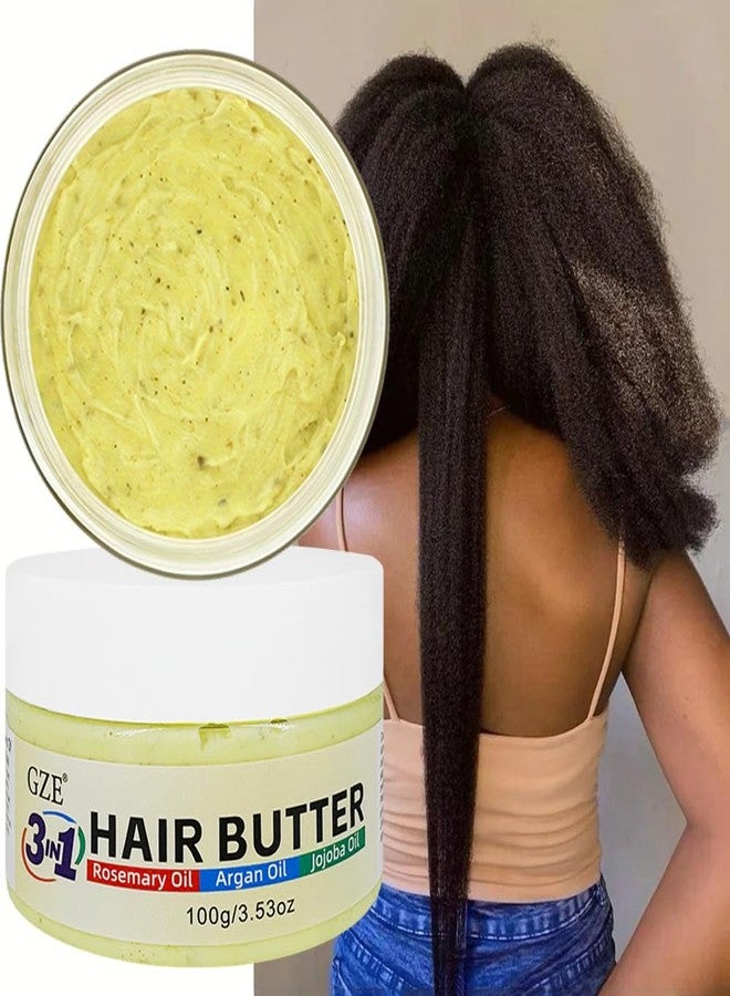 GZE 3 IN 1 Hair Growth Butter with Rosemary Oil, Argan Oil & Jojoba Oil | Intense Moisturizing & Nourishing for Dry, Damaged & Curly Hair | Revitalizing Hair Grease for Frizz Control & Shine - Image 4